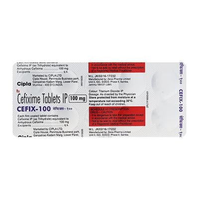 Cefix 100mg Tablet 10'S - Bacterial Infections-Cep