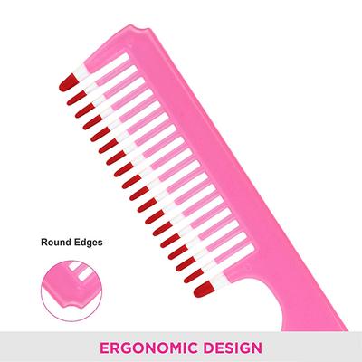 Vega Grooming Hair Comb, for Men and Women, Pink (VC21267) 2's - Hair Combs