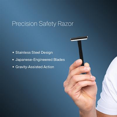 Bombay Shaving Company Black Precision Safety Razor (with 5 Platinum Coated Feather Blades) 200 gm - Razors & Cartridges