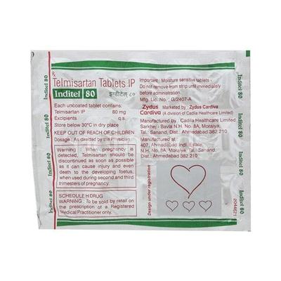 Inditel 80mg Tablet 15'S - Hypertension-Ang