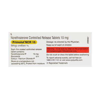 PRIMOLUT NCR 15 Tablet 5's - Hormonal Therapy-Oes