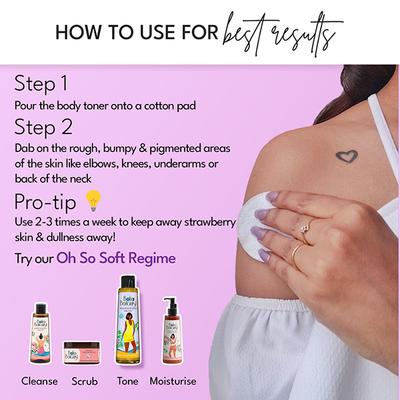 Boho Botanist Body Toner - Willow Bark Licorice AHA BHA, Prevents Strawberry Skin Ingrown Hair 200 ml - Scrubs & Exfoliants