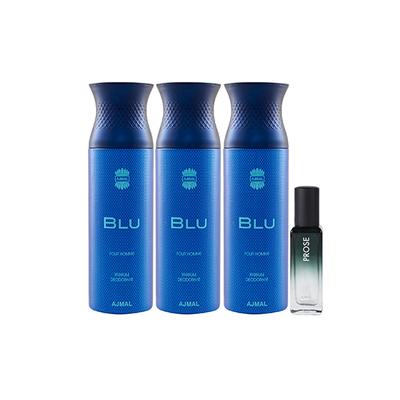 Ajmal 3 Blu Deo & Prose EDP Pack of 4 20 ml - Women Perfumes (Edt/Edp)