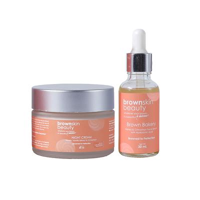 BrownSkin Beauty Bakery Face Serum and Night Cream Combo 2's - Facial Kits