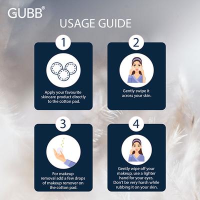 Gubb Cotton Pads Embossed 100 Units 140gm 2's - Facial Wipes & Tissues