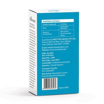 Sirona Under Arm Sweat Pads for Men and Women (Pack of 2 x 12's) - Intimate Care