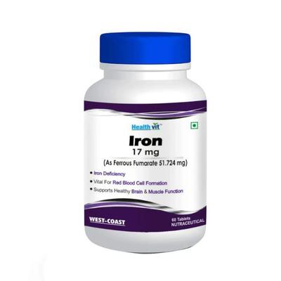 Healthvit Iron Ferrous Fumarate- Tablets 60's - Calcium And Minerals