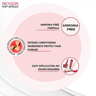 Revlon Top Speed Ammonia Free Hair Color Woman-70 Natural Black (40gm+40gm+15ml) 1's - Crème