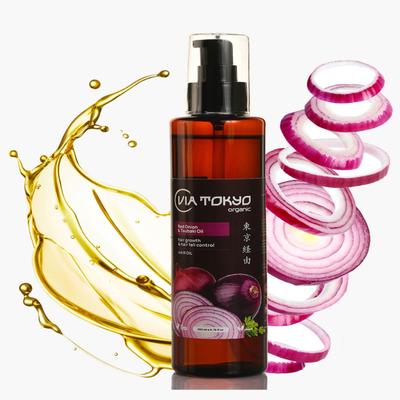 VIA TOKYO ORGANIC Red Onion & Tubaki Hair Oil, Hair Growth & Hair Fall Control, No Sulphates, No Paraben 200 ml - Hair Oils
