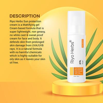 Riyo Herbs Sun Protection SPF 50 PA+++ Mattifying Gel Cream 100 ml - Body Sunscreen