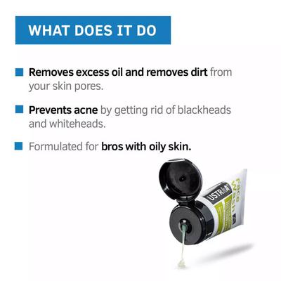 Ustraa Check Acne And Intense Oil Control Face Wash for Oily Skin with Key Lime & Basil 200gm - Face Wash & Cleansers