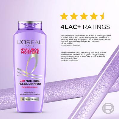 L'Oreal Paris Hyaluron Moisture 72H Moisture Filling Shampoo With Hyaluronic Acid 340 ml - Shampoos