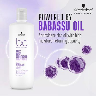Schwarzkopf Professional Bonacure Frizz Away Conditioner with Babassu Oil,with Vegan Keratin 1000 ml - Conditioners