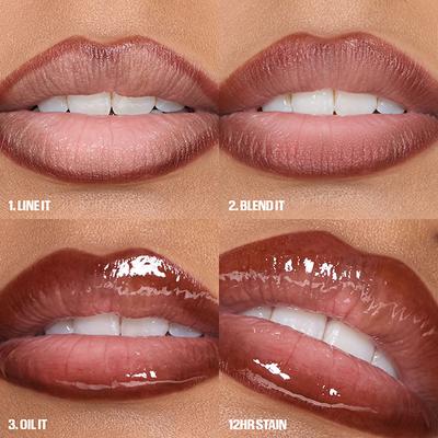 HUDA BEAUTY Lip Contour Stain Warm Brown 1 ml - Lip Stains & Tints