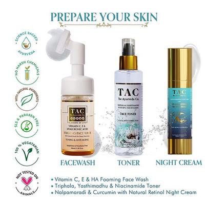 TAC The Ayurveda Co. Nalpamaradi & Curcumin with Natural Retinol Night Cream 50 gm - Personal Care (Ayush)