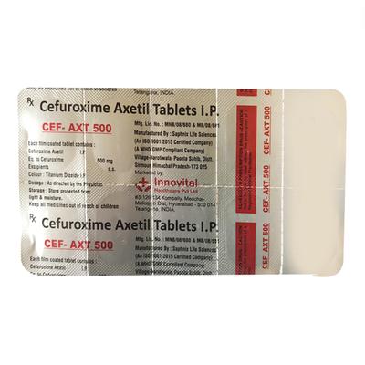 CEF AXT 500 Tablet 10's - Bacterial Infections-Cep
