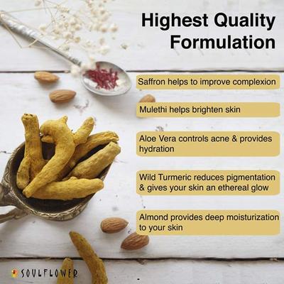 Soulflower Herbal Kumkumadi Face Wash with Saffron Turmeric Gudhal 100ml - Face Wash & Cleansers