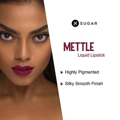 SUGAR Cosmetics Mettle Liquid Lipstick - 05 Polaris (Medium dark muted berry red) 7 gm - Liquid Lipsticks