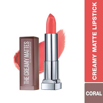 Maybelline New York Color Sensational Creamy Matte Lipstick, 635 Rock the Coral 3.9 gm - Lipsticks