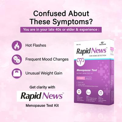 Rapid News Menopause Instant Urine Test Kit 3's - Test Strips & Lancets