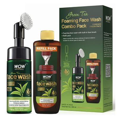 WOW Skin Science Green Tea Foaming Face Wash Combo Pack 1's - Face Washes
