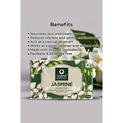 Organic Harvest Jasmine Bathing Bar 125 gm - Shower Gels & Body Wash