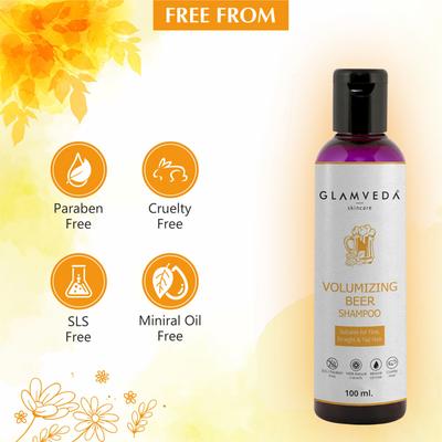 Glamveda Volumizing Beer Shampoo 100 ml - Shampoos