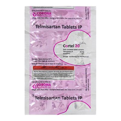 Cortel 20mg Tablet 15'S - Hypertension-Ang