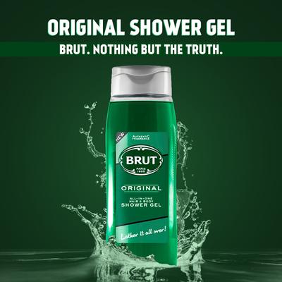 Brut Original All-In-One Hair & Body Shower Gel + Loofah 500 ml - Shower Gels & Body Wash