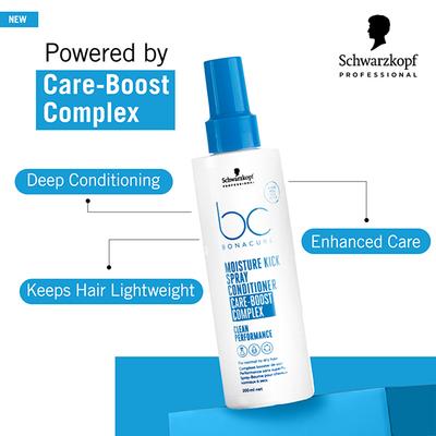 Schwarzkopf Professional Bonacure Moisture Kick Spray Conditioner with Glycerol,with Vegan Keratin 200 ml - Conditioners