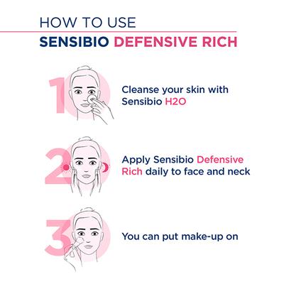 Bioderma Sensibio Defensive Rich Active Soothing Cream Hydration/Moisturisation 12h Nutrition 40 ml - Face Moisturizers