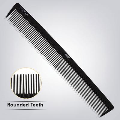 Vega Professional Cutting Comb 7.25' (Carbon Anti-Static Black Line Hair Comb) (VPVCC-04) 1's - Hair Combs