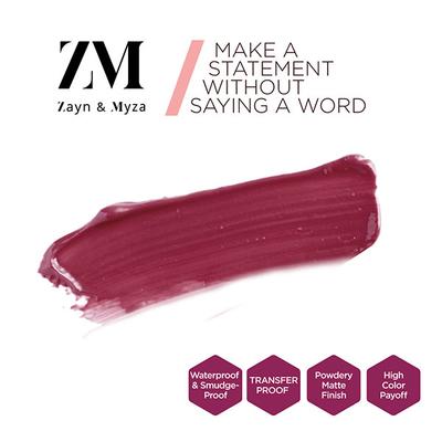 Zayn & Myza Transfer - Proof Power Matte Lip Color, Toasted Berry 6 ml - Liquid Lipsticks