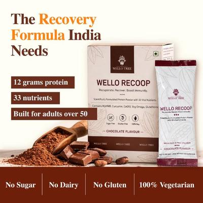 WelloTree Wello Recoop Protein Powder - Chocolate Flavour (Pack Of 6 x 21g) 1's - Protein Drink