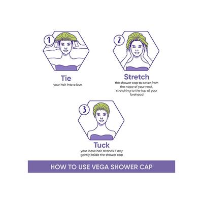 Vega Premium Colorful Shower Cap (SC-02) 2's - Shower Cap