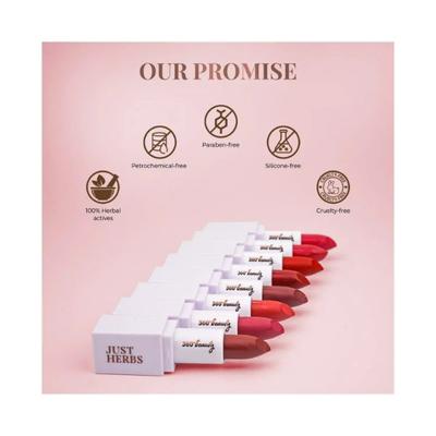 Just Herbs Ayurvedic Creamy Matte Lipstick with Jojoba Oil & Vitamin E Deep Red 1.8gm - Lipsticks