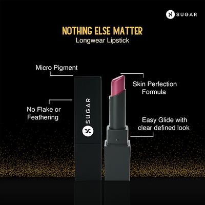 SUGAR Cosmetics Nothing Else Matter Longwear Lipstick - 04 Nude Vibes (Mauve Nude) 3.2 gm - Lipsticks
