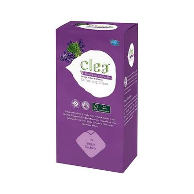Clea Cleansing & Refeshing Wet Wipes (Lemongrass & Lavender) (10's Sachets/Pack) 1's - Make Up Removers
