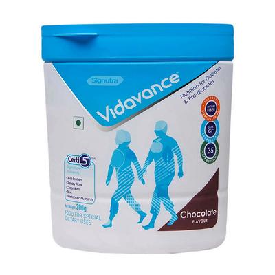 Vidavance Nutrition Supplement Powder for Diabetes & Pre-Diabetes Jar - Chocolate Flavour 200 g - Protein Drink