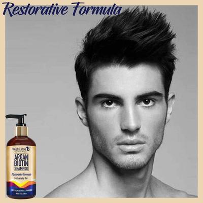 WishCare Argan Biotin Shampoo - Restorative Formula - Moroccan Argan Oil Shampoo 300 ml - Shampoos