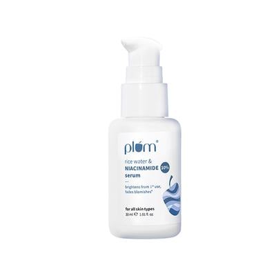 Plum 10% Niacinamide Face Serum with Rice Water Clarity Boost Fragrance free 30ml - Face Serum