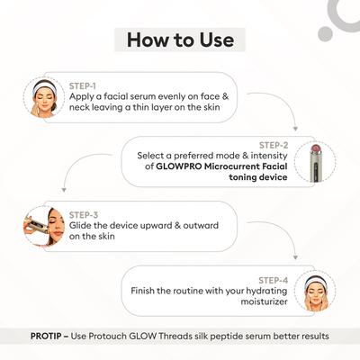 Protouch Glow Pro - Microcurrent Facial Toning Device - Etoupe 1's - Massagers