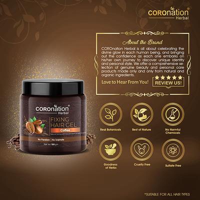 COROnation Herbal Coffee Fixing Hair Gel 100 gm - Hair Gels & Waxes