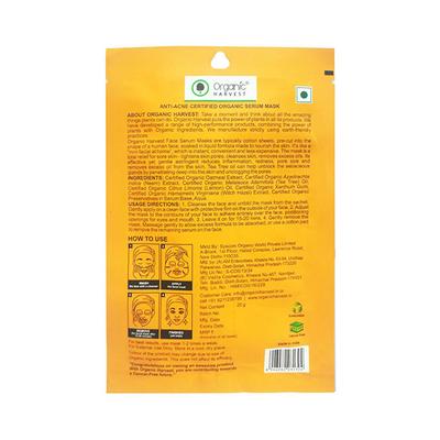 Organic Harvest Serum Face Sheet Mask - Anti-acne (Tea Tree) 20 gm - Sheet Masks