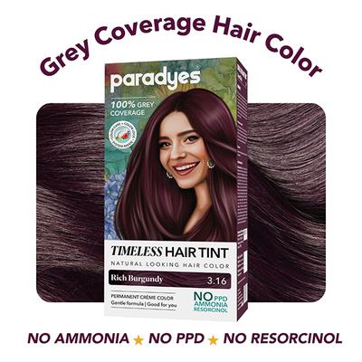Paradyes Permanent Rich Burgundy Timeless Hair Tint for Complete Grey Coverage Rich Burgundy 160 gm - Crème