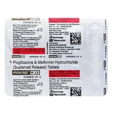 Piokind M 15mg Tablet 10'S - Diabetes-Ant