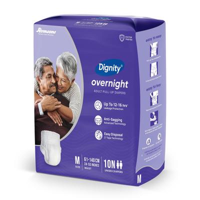 Dignity Overnight Pull Ups Adult Diapers (M - L) (24 - 53 Inch) 10's - Adult Diapers & Pads