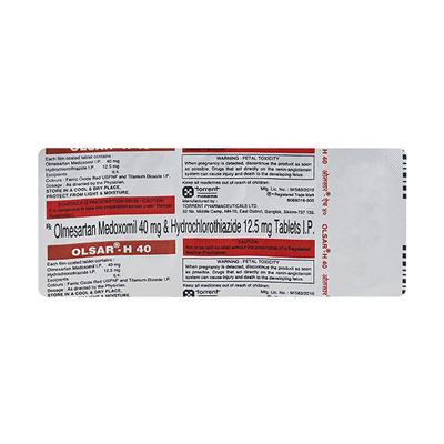Olsar H 40mg Tablet 10'S - Hypertension-Ang