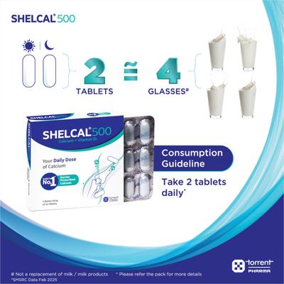 Shelcal-500 Tablet 15's - Calcium And Minerals