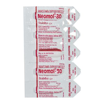 NEOMOL 80 Anal Suppositories 5's - Fever-Ana